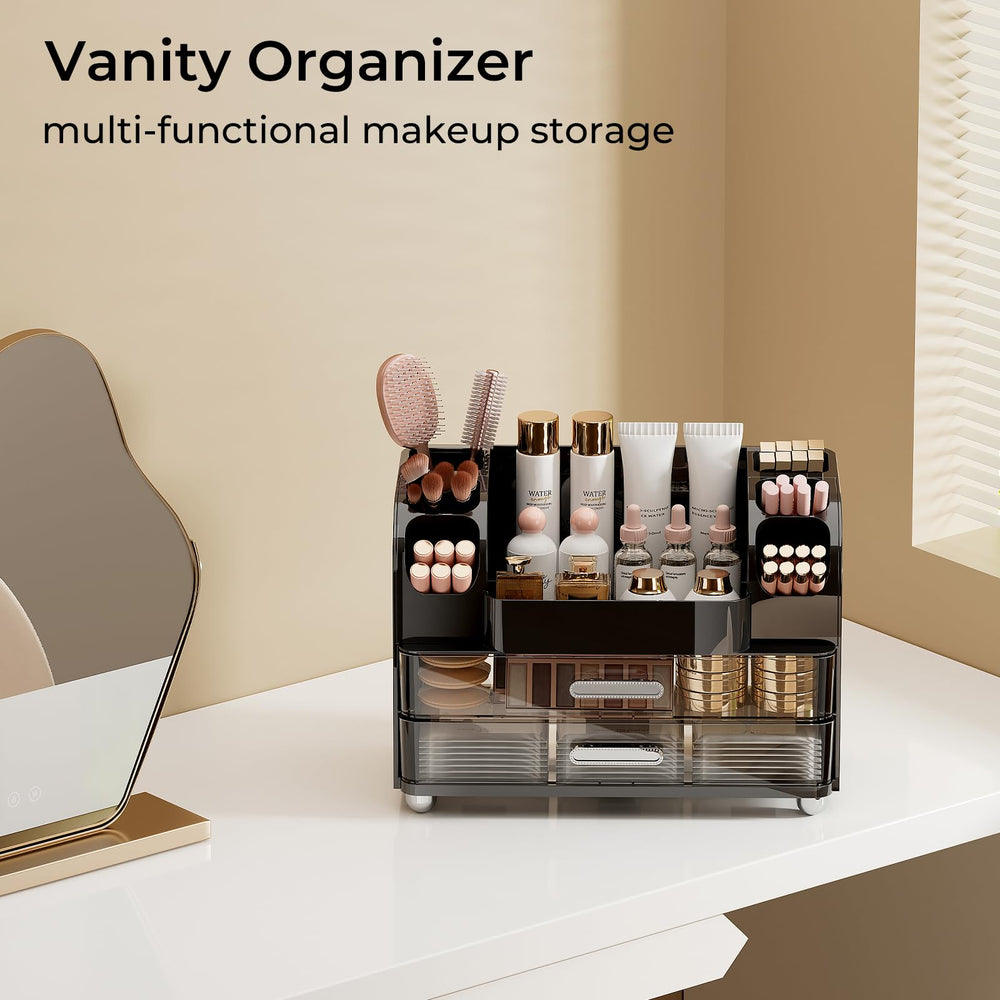 UFORU on a bathroom vanity creating a clutter-free, stylish setup