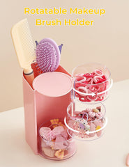 UFORU rotated drawers open showing separated hair ties and clips for easy reach