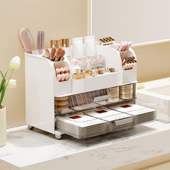 UFORU organizer top surface holding skincare bottles for quick morning access
