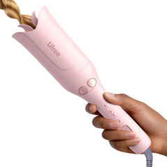 Ufree curling iron front view showing compact automatic curler and ergonomic handle for easy styling