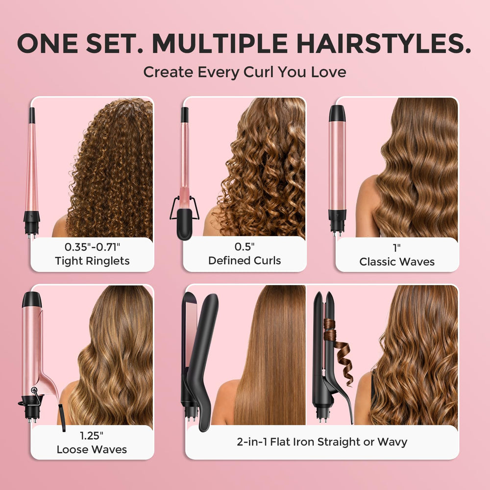 Ufree barrels laid out displaying five sizes for styling variety