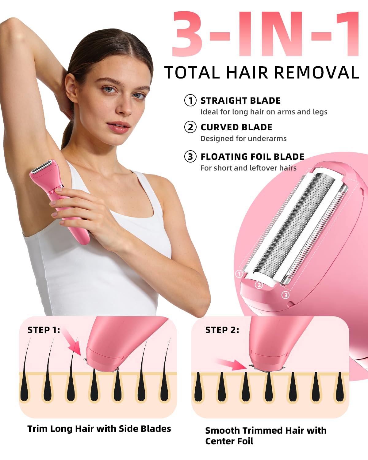 Ufree ceramic blade close-up highlighting smooth edges for reduced pulling and comfort
