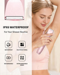Ufree dual head trimmer in hand demonstrating switchable heads for versatile grooming