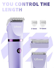 Ufree trimmer being used in shower demonstrating waterproof convenience and quick rinse
