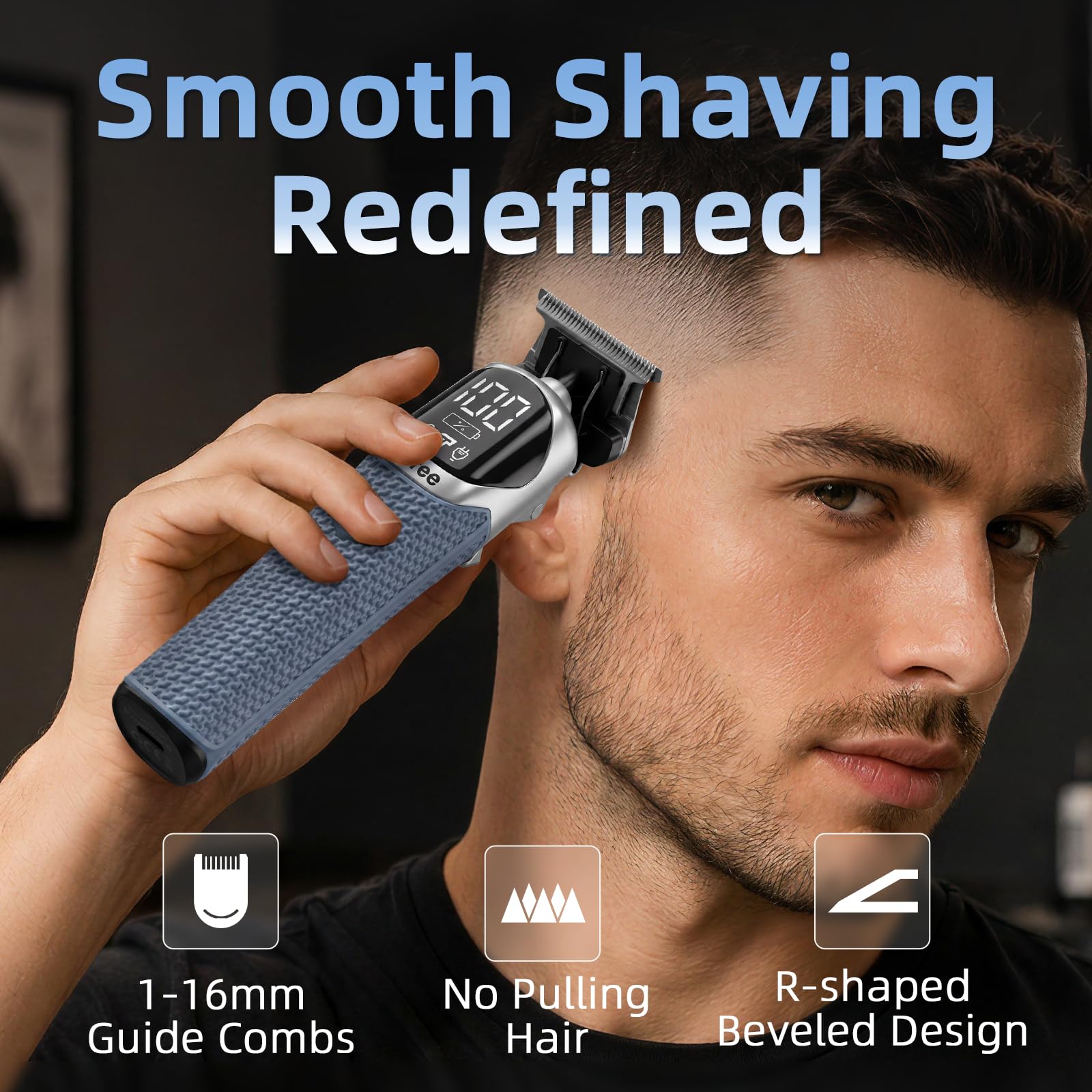 Ufree in use trimming a beard for accurate shaping and consistent results