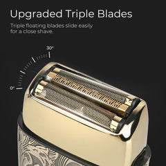 Ufree shaver held in hand demonstrating ergonomic grip for comfortable control