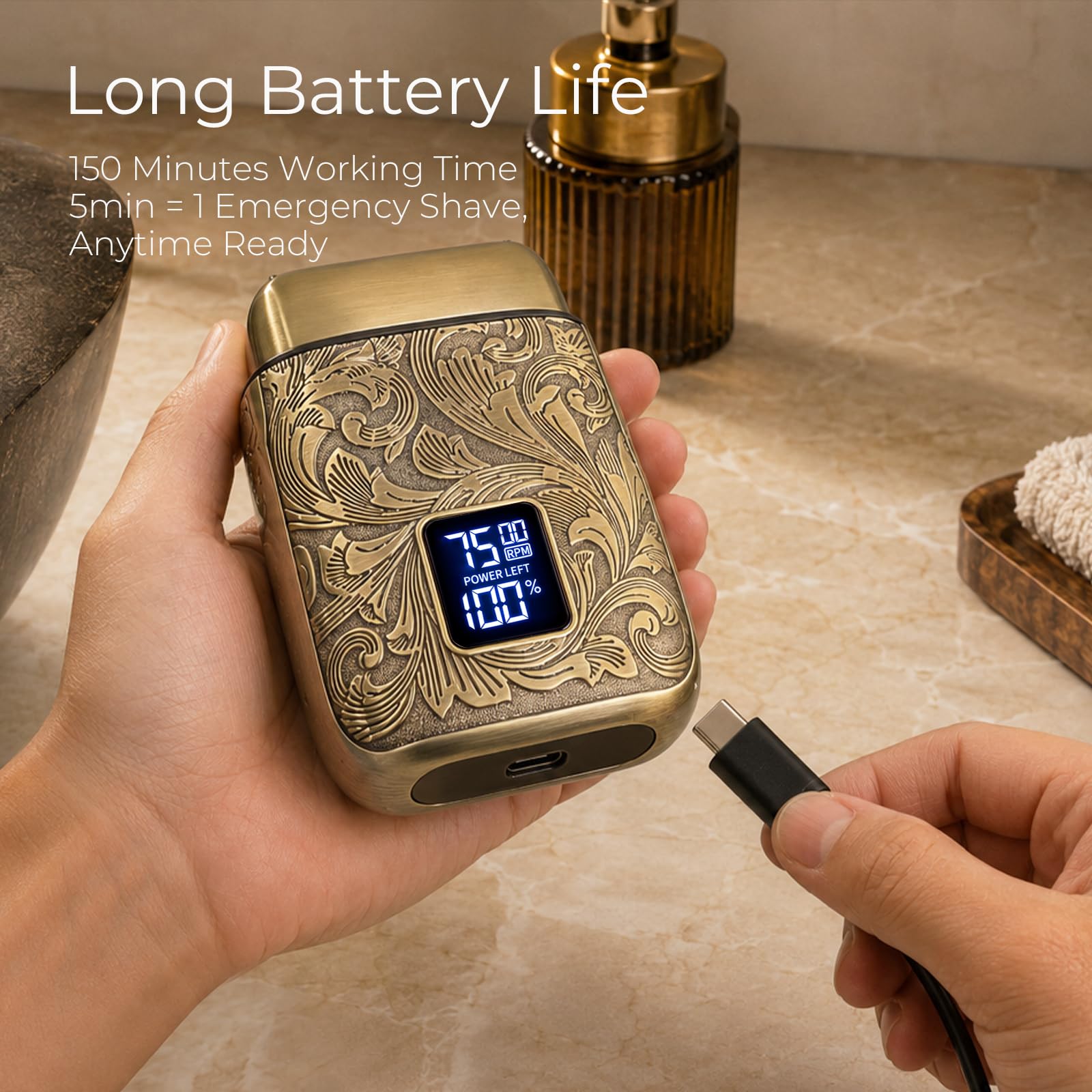 Ufree shaver with transparent protective sleeve protecting foil during transport