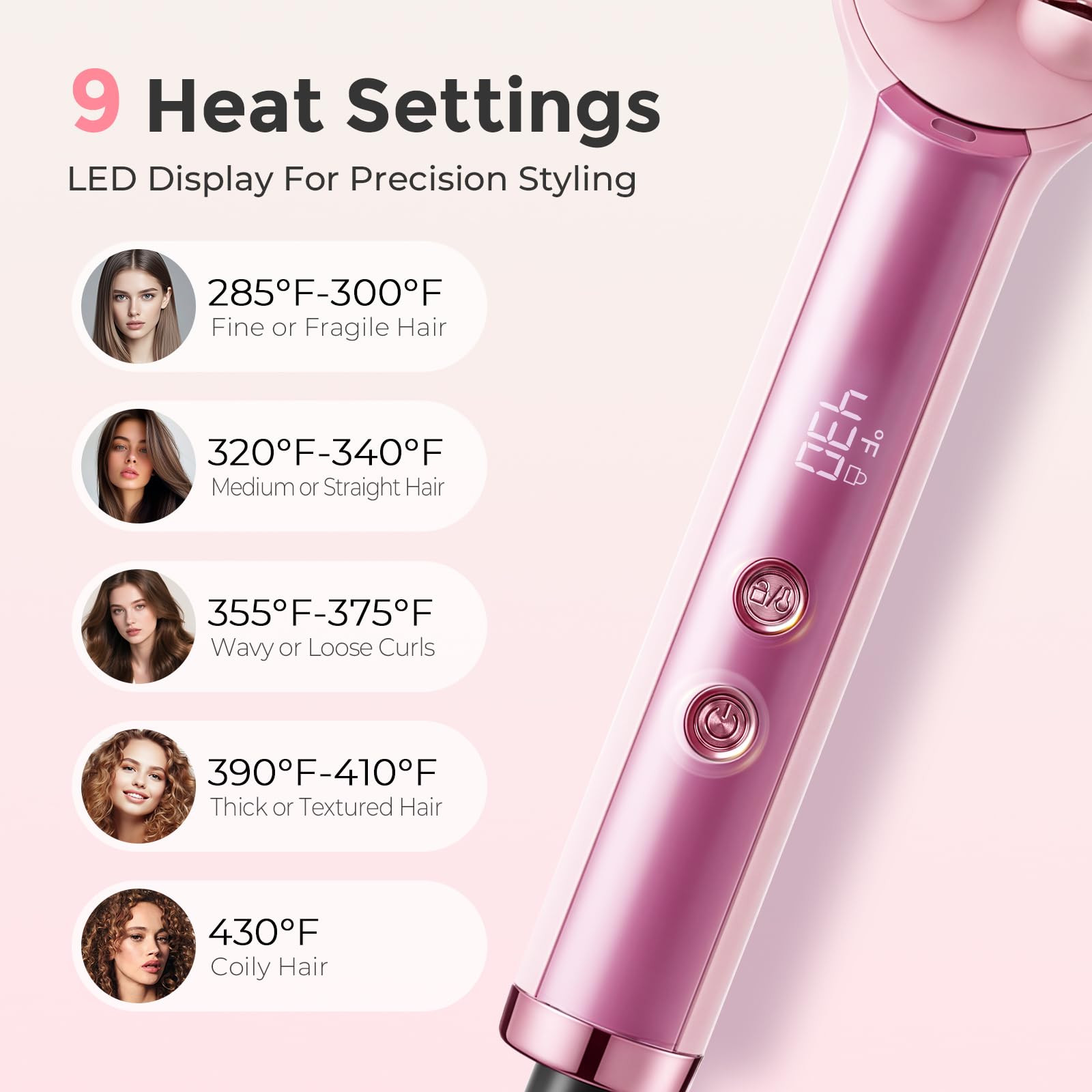 Ufree styling in use on curly hair smoothing frizz and creating shine