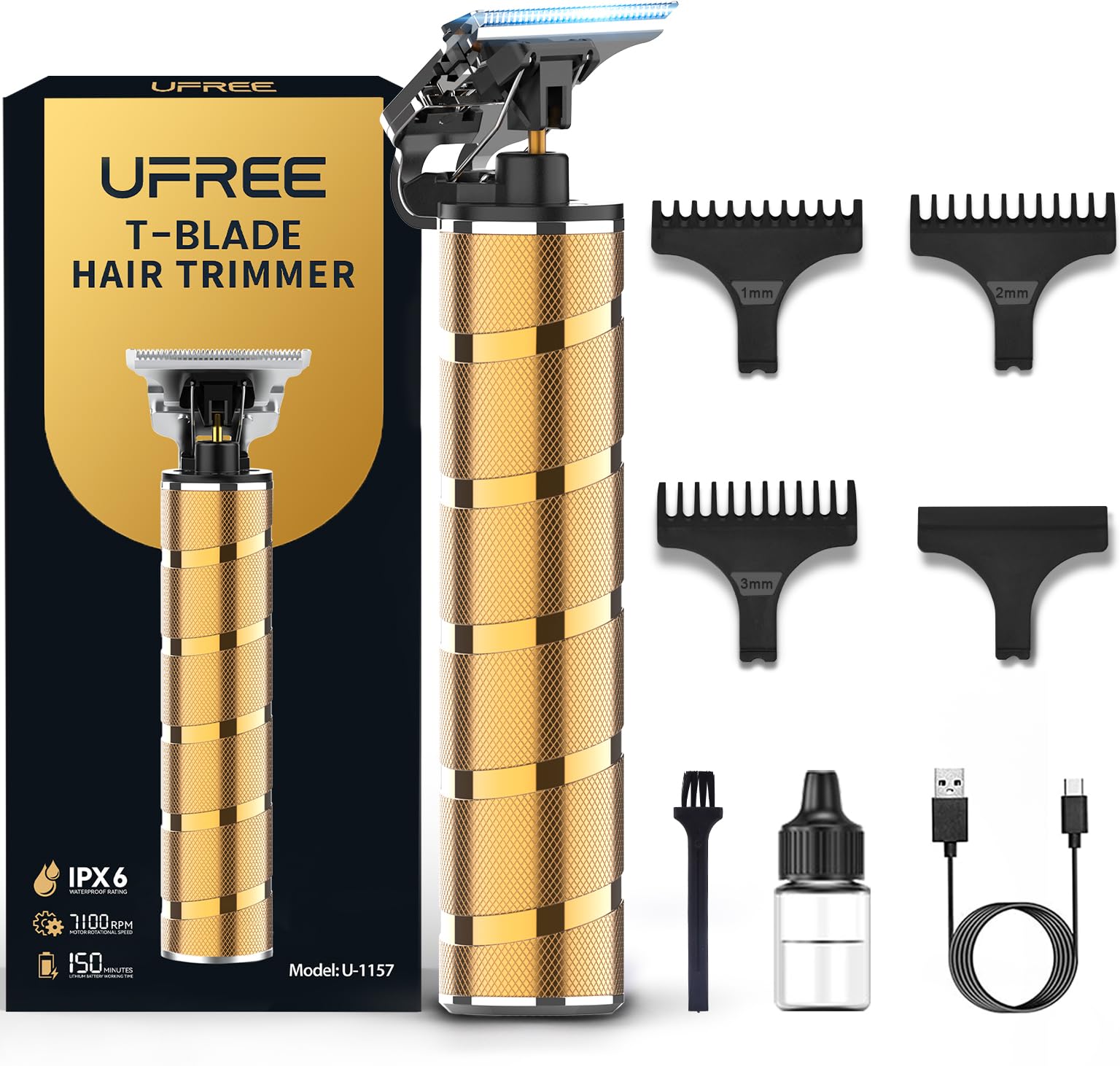 Ufree front view showing T‑blade and sleek housing for precise edging