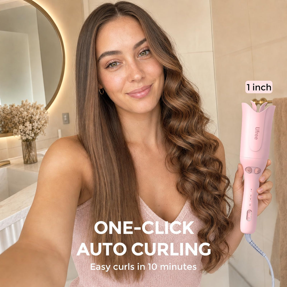 Ufree tourmaline ceramic barrel close-up for smoother, shinier curls and reduced frizz