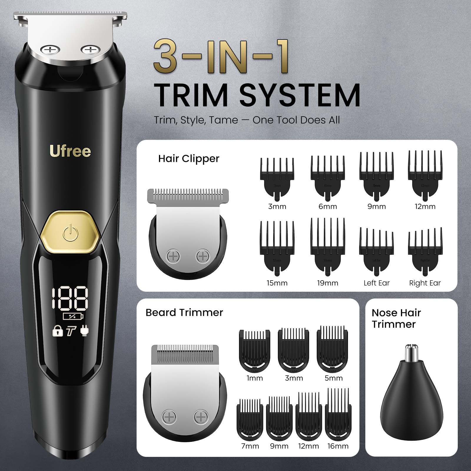 Ufree trimmer being rinsed under tap illustrating IPX6 waterproof convenience