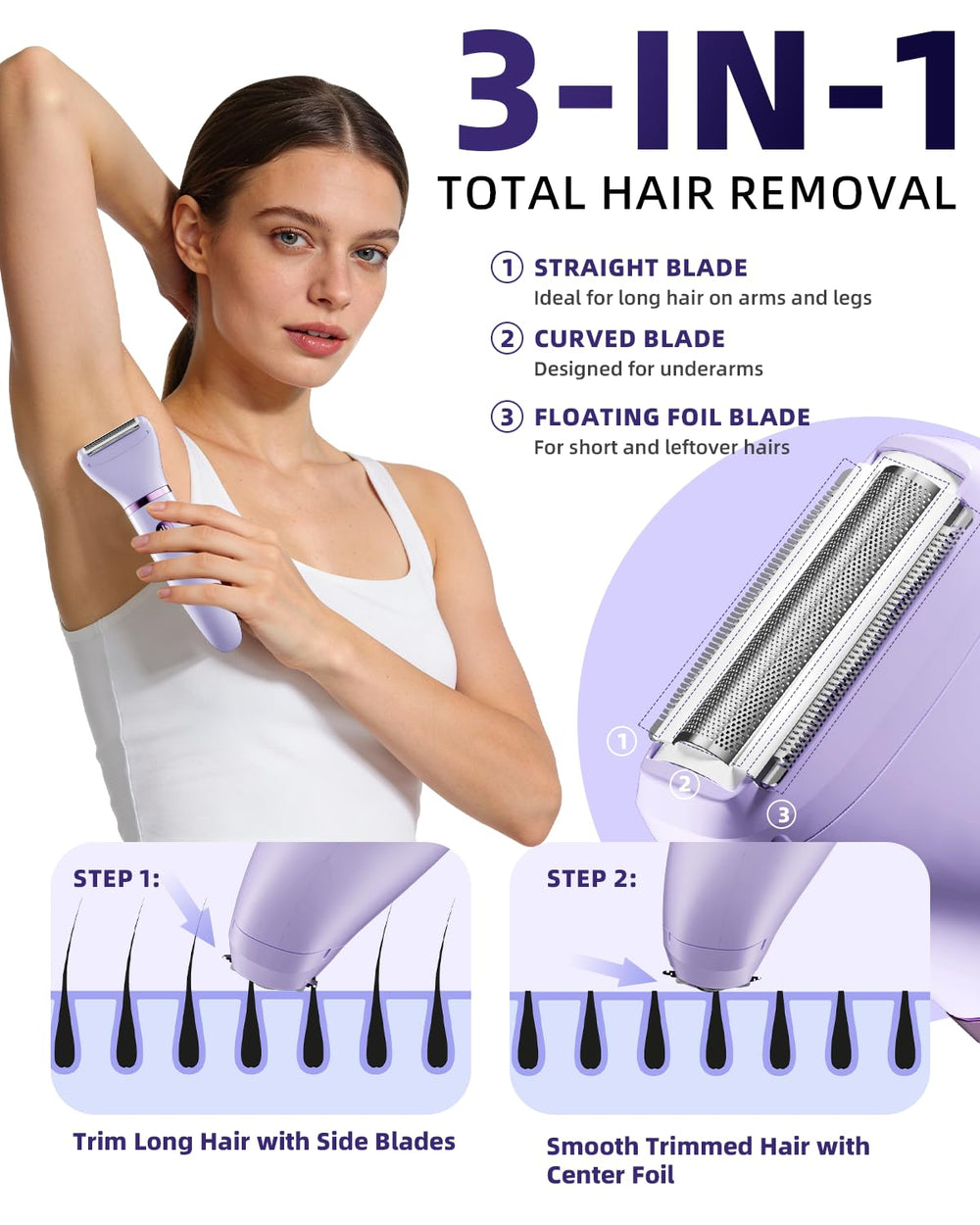 Ufree full accessory layout highlighting included combs brush and USB cable for travel