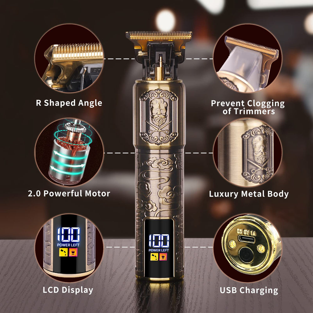 Ufree trimmer with four guards, USB cable, oil, and brush offering full grooming kit