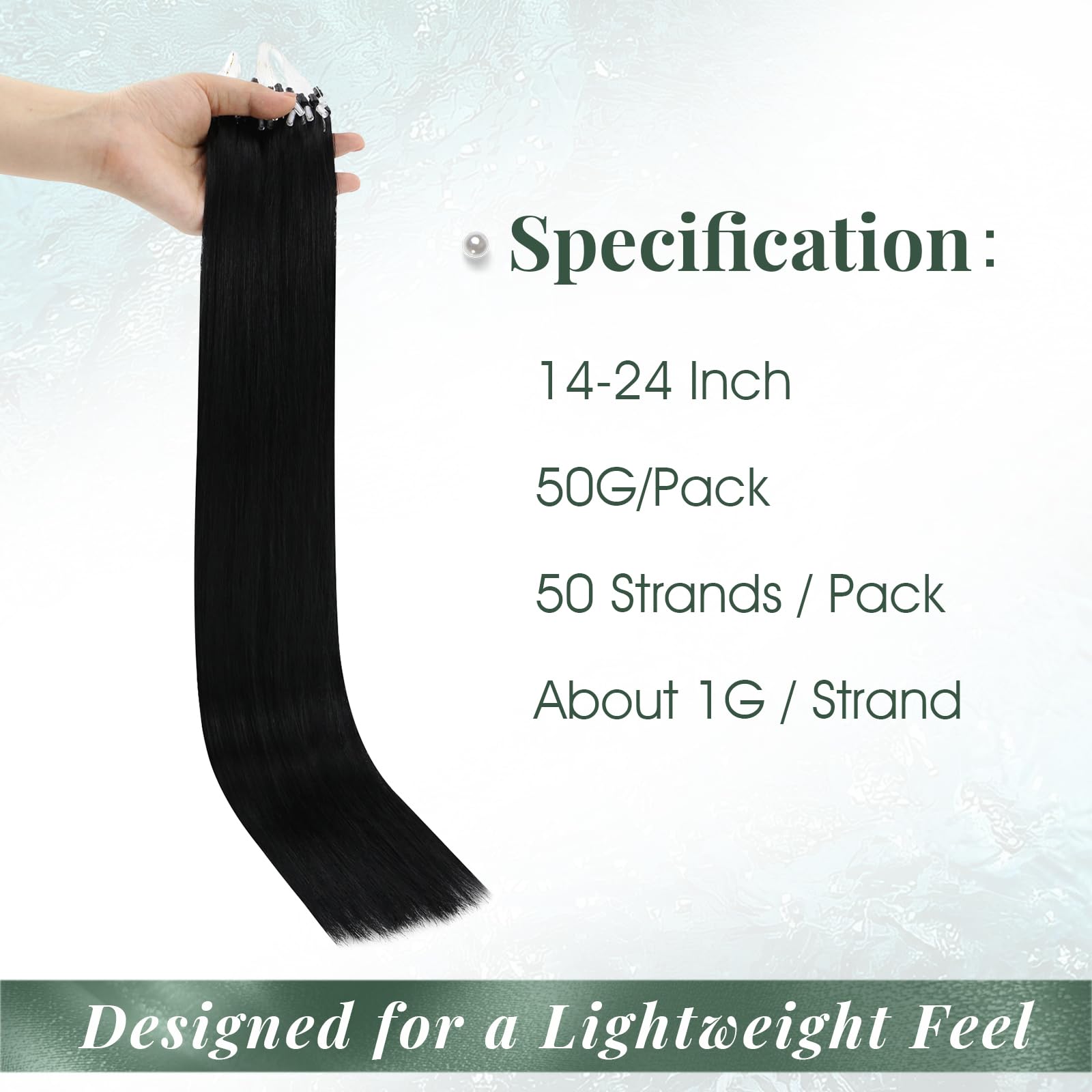 Ugeat strand texture with aligned cuticles delivering smooth, tangle-resistant feel