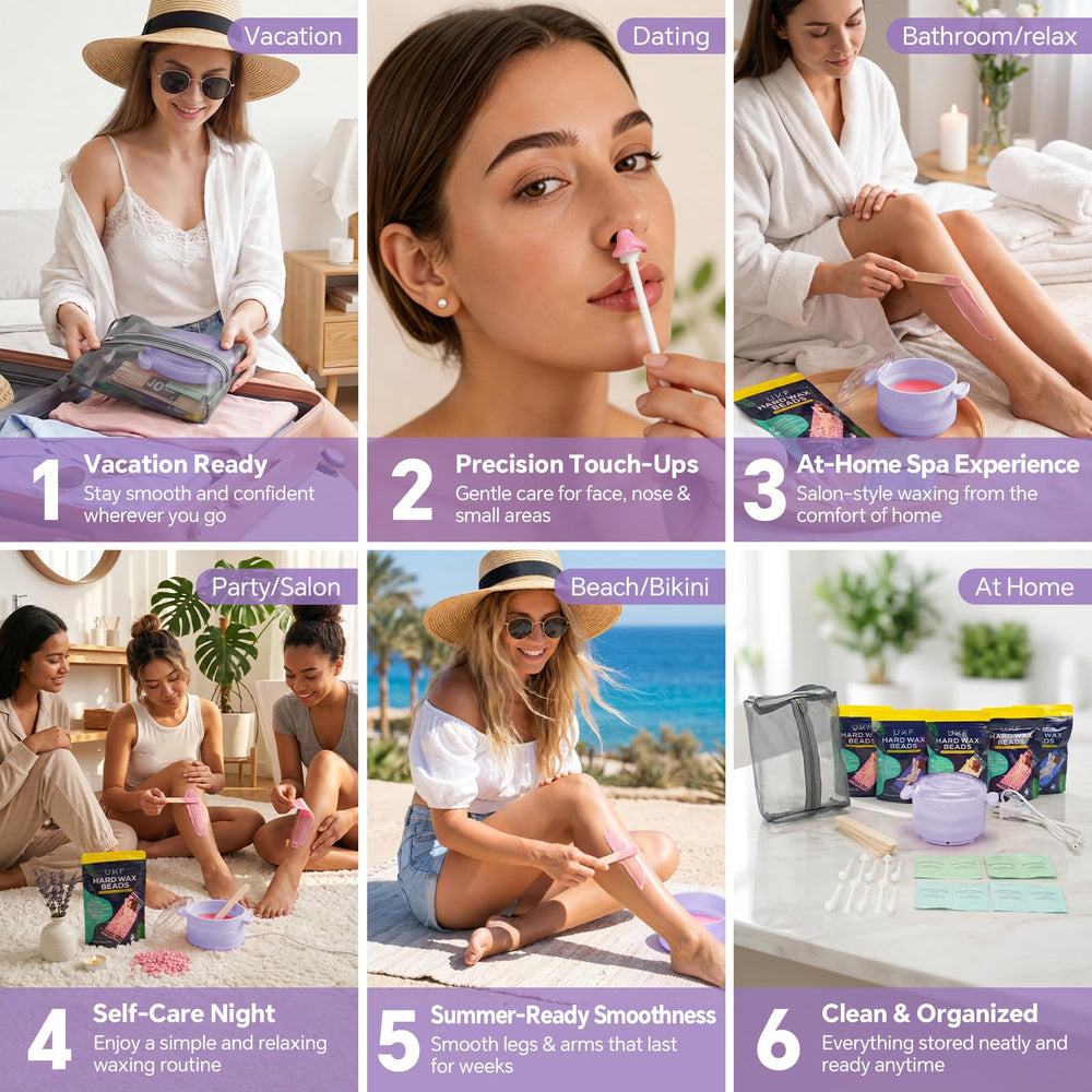UKF pre-wax and post-wax wipes detail to prep and soothe skin