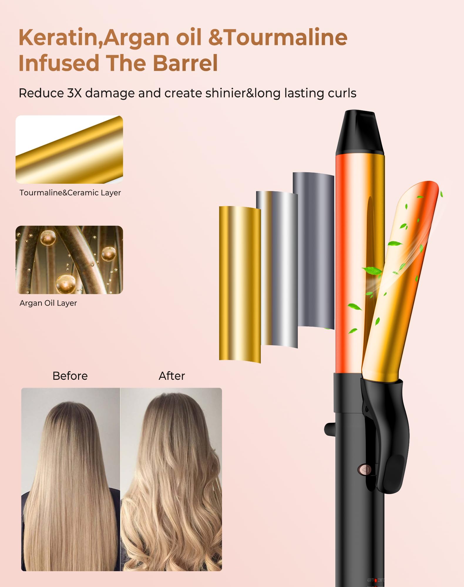 UKLISS styled beach waves on long hair showing long-lasting, salon-quality results
