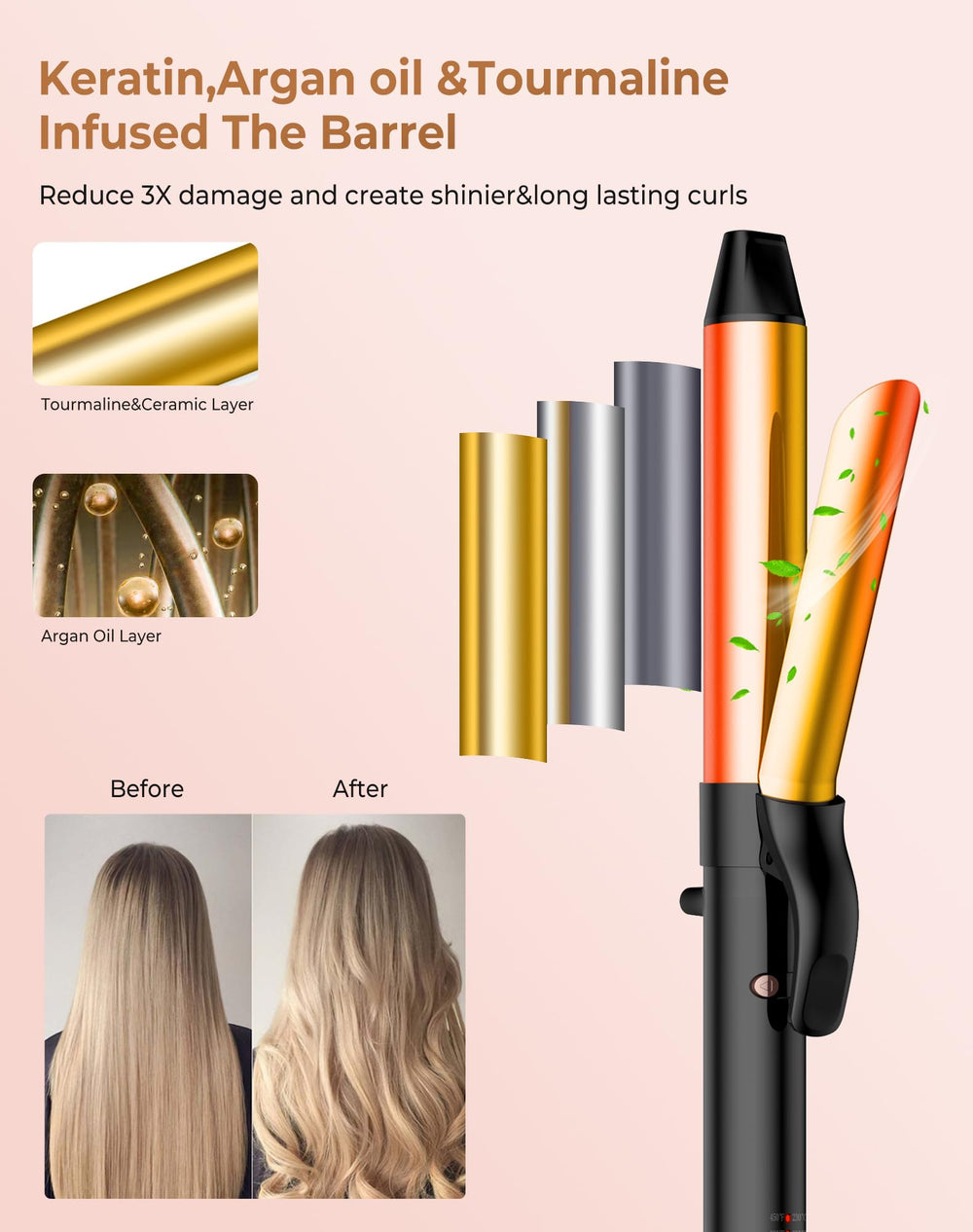 UKLISS styled beach waves on long hair showing long-lasting, salon-quality results