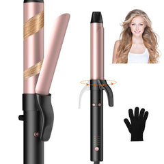 UKLISS front view of automatic rotating curling iron showing sleek design and quick styling benefit
