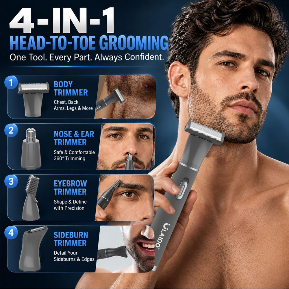 ULAIDO array of four attachments lined up showing versatility for multiple areas