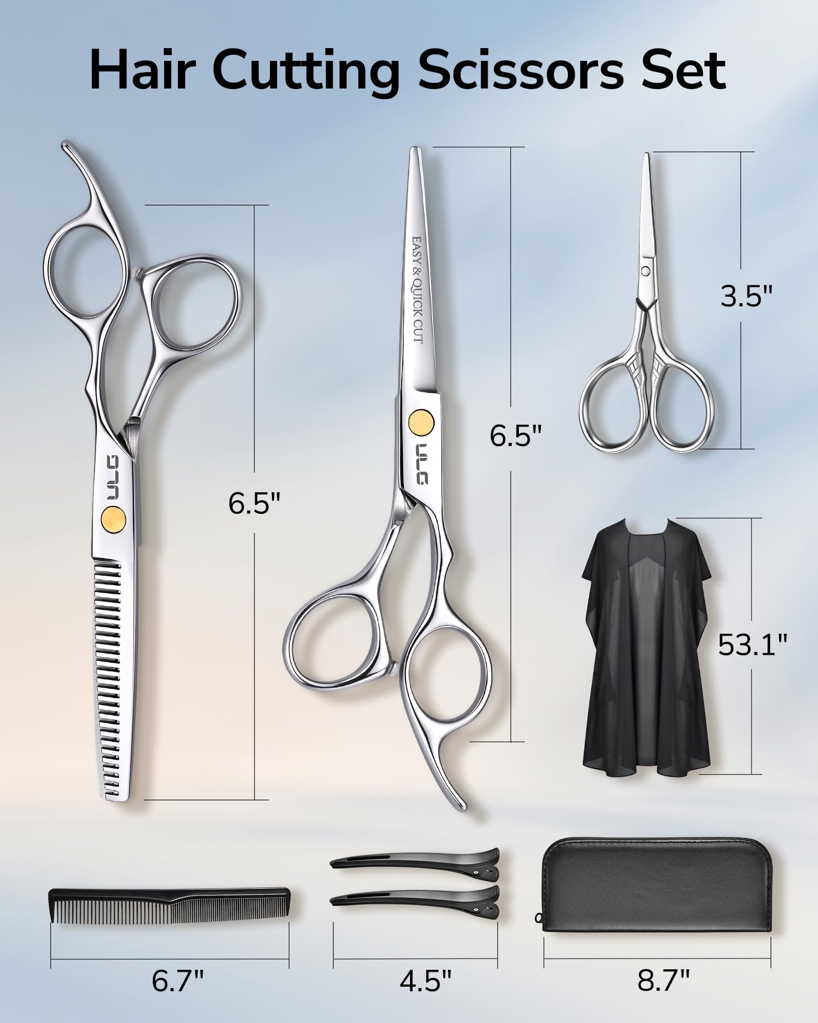 ULG eyebrow scissors curved blade for accurate facial hair shaping benefit