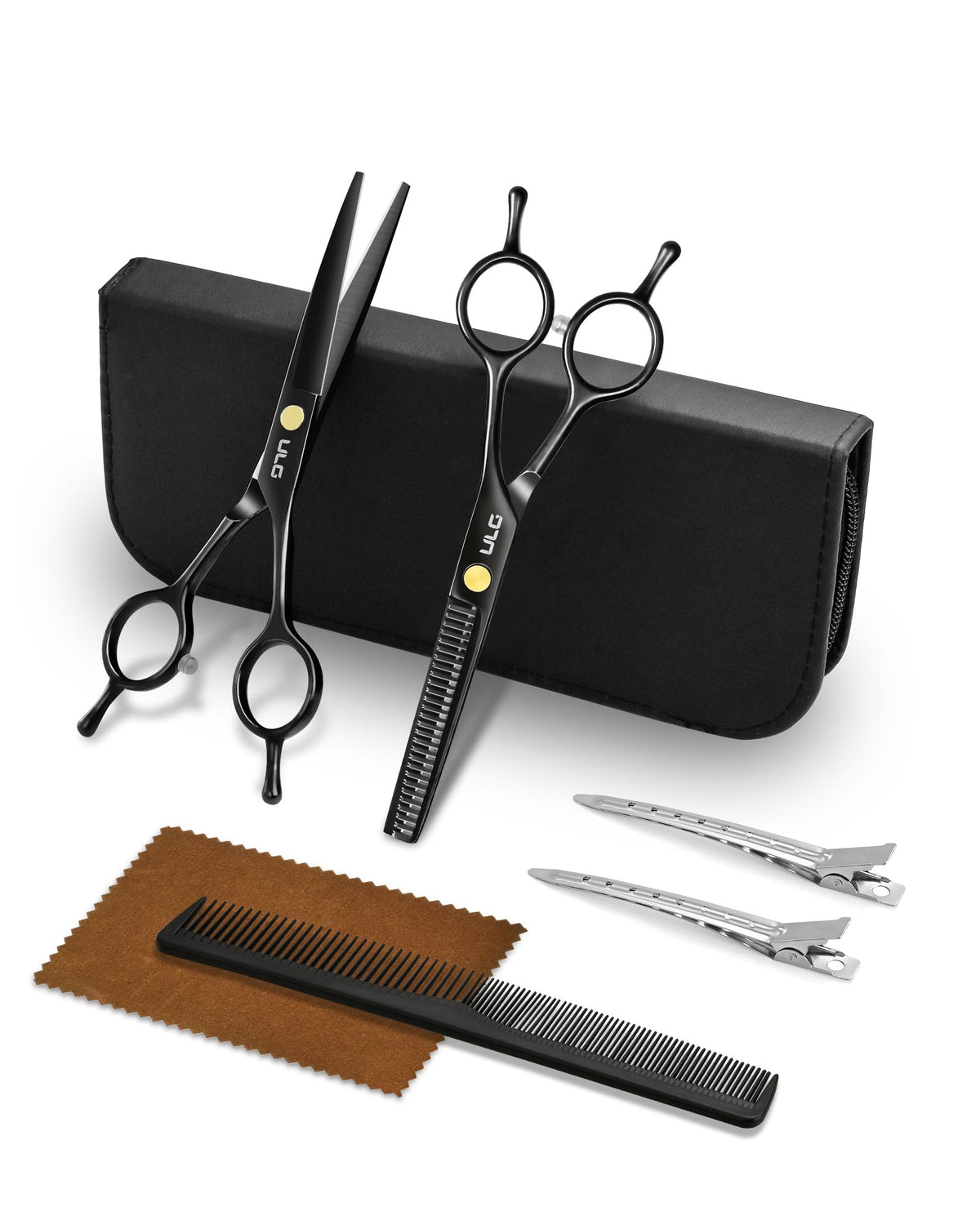 ULG front packaging showing both cutting and thinning shears, professional look and protection