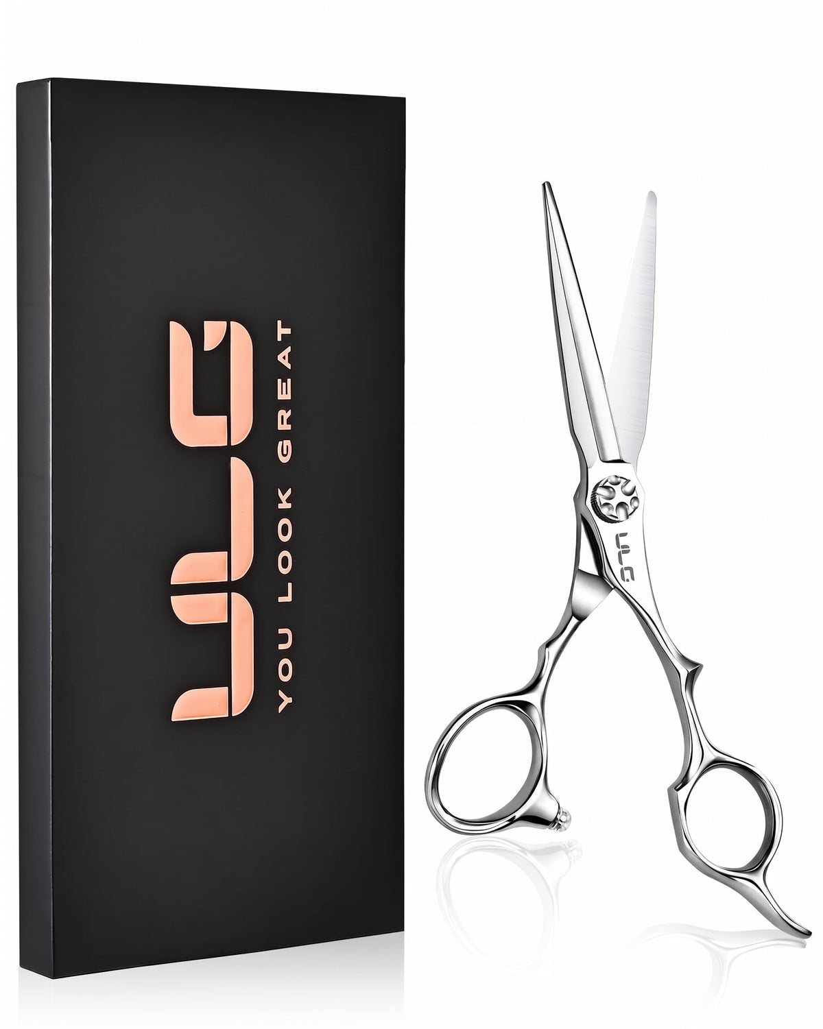 ULG scissors front view showing packaging and professional finish for confidence