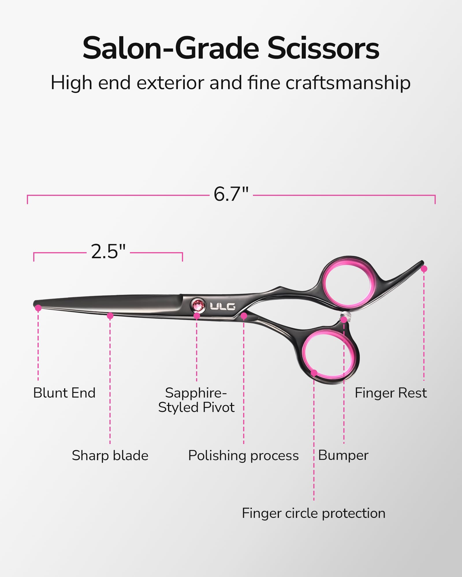 ULG in-use by stylist in salon illustrating smooth, controlled hair cutting