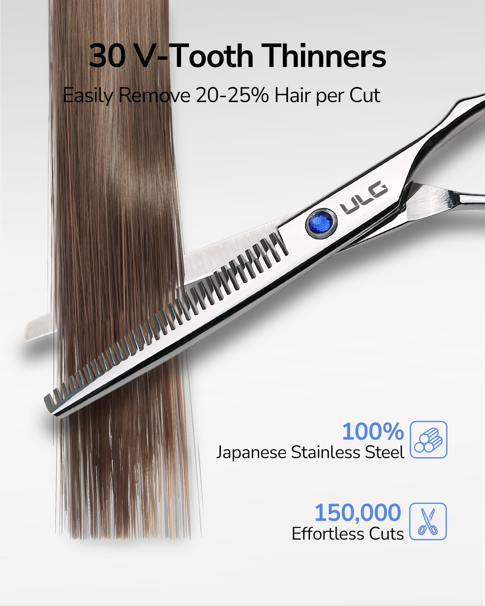 ULG in-use by stylist cutting hair demonstrating precise control and styling benefit