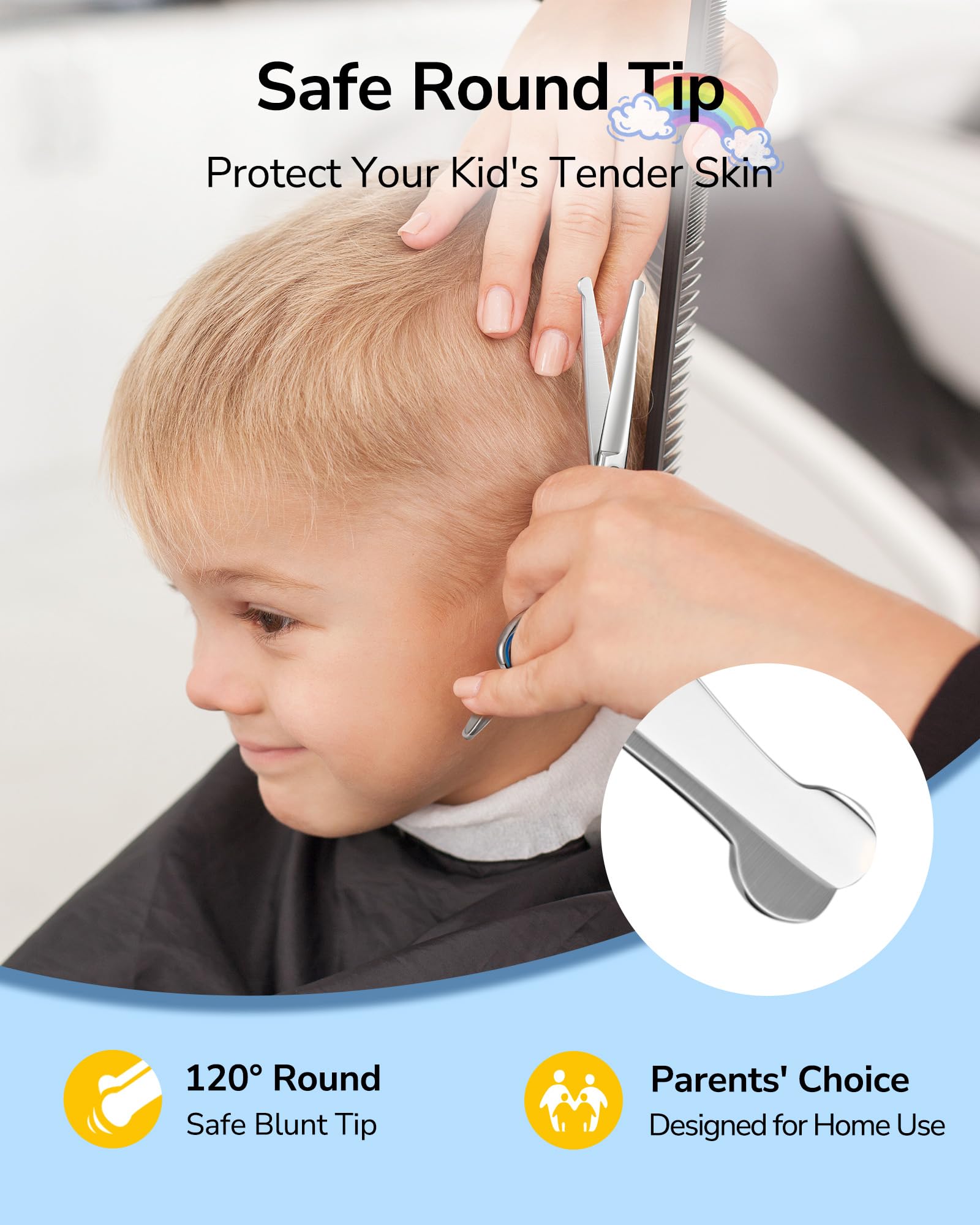 ULG close-up of rounded tips demonstrating safety for tender scalps