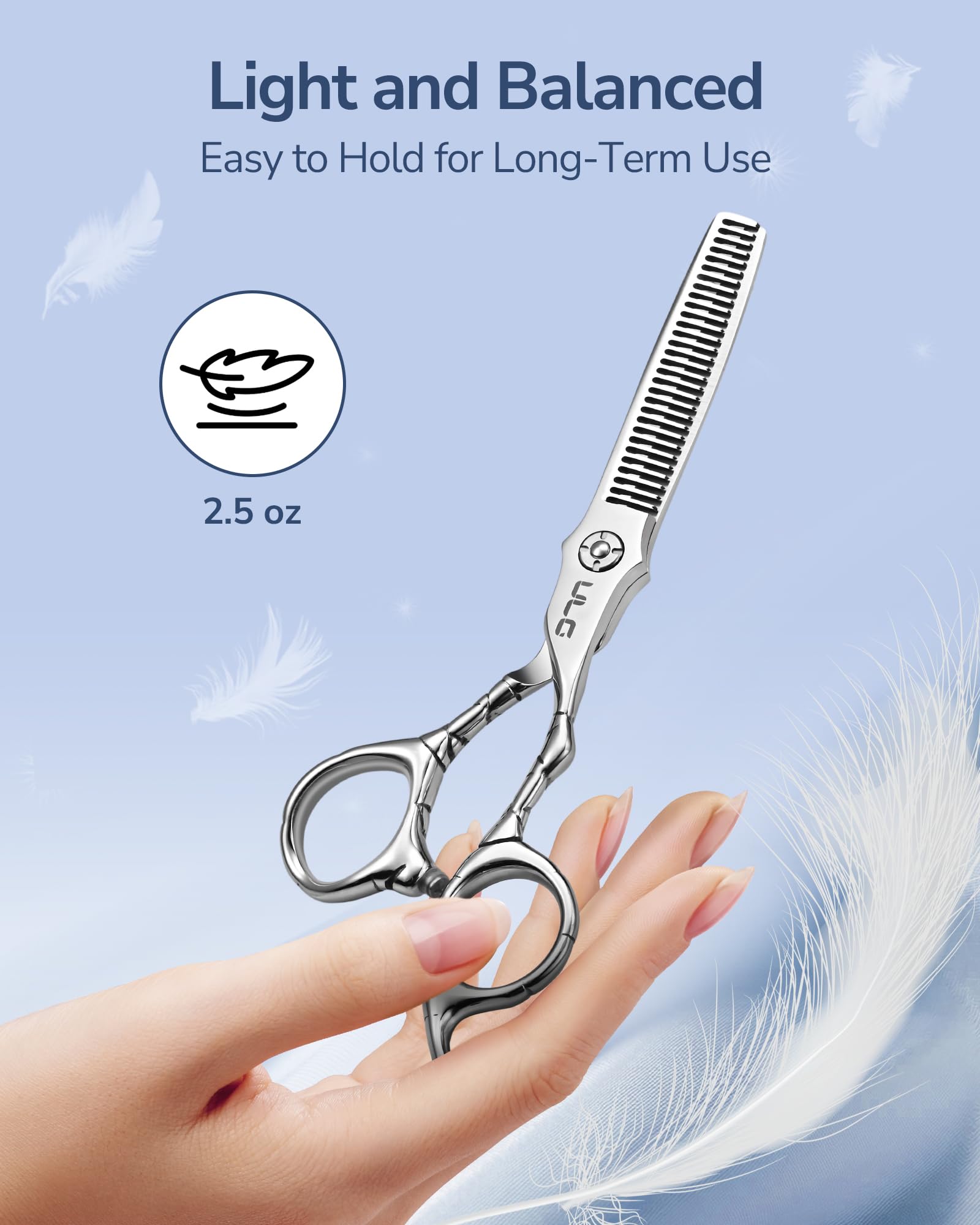 ULG scissors beside ruler for 6.5-inch scale comparison to confirm size