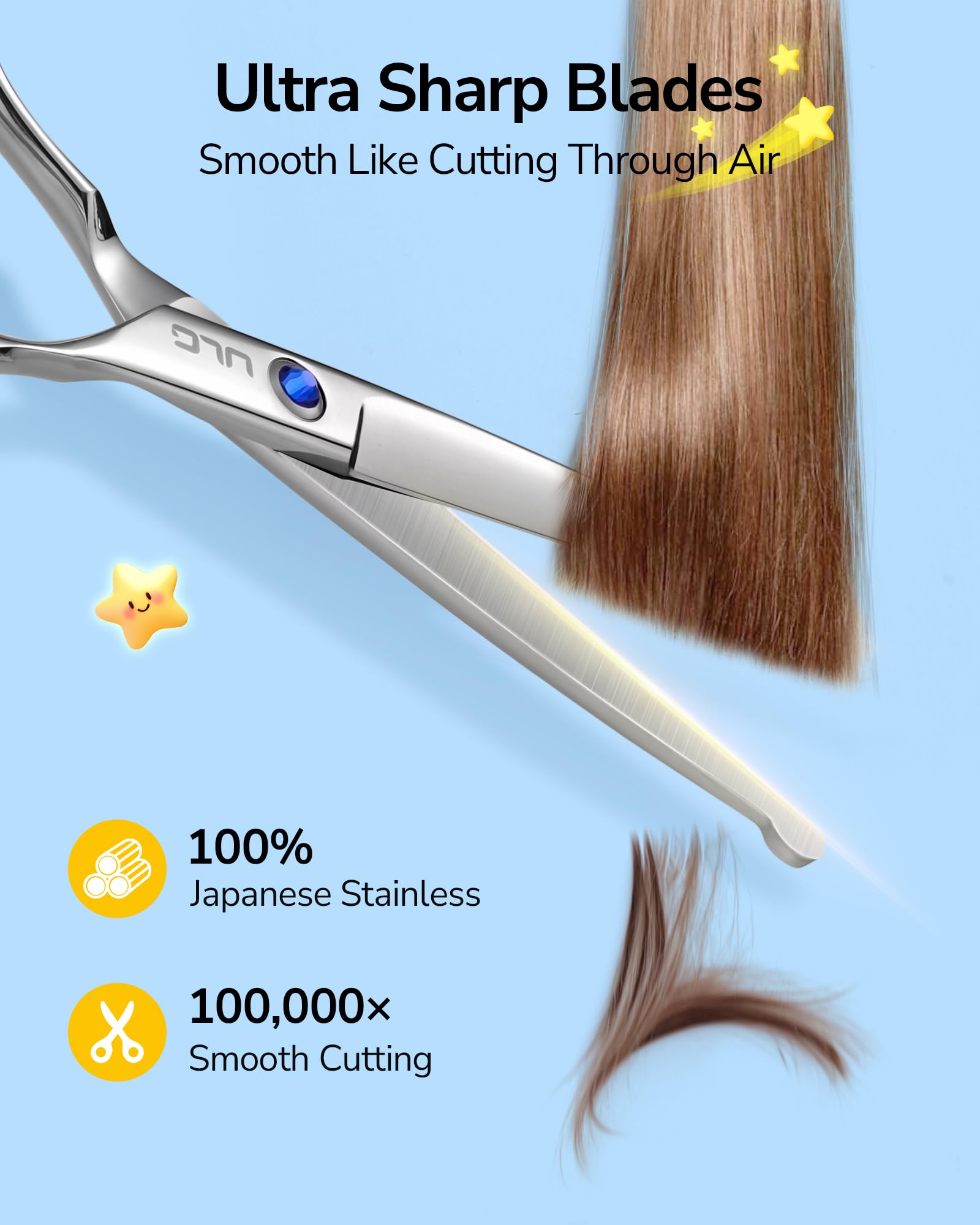 ULG scissors and comb set displayed together for complete at-home trims