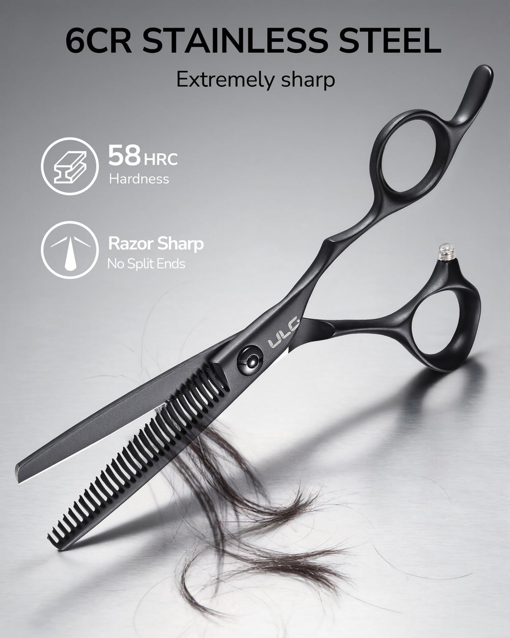 ULG close-up of 30-tooth deer-tooth blades for precise, smooth texturizing