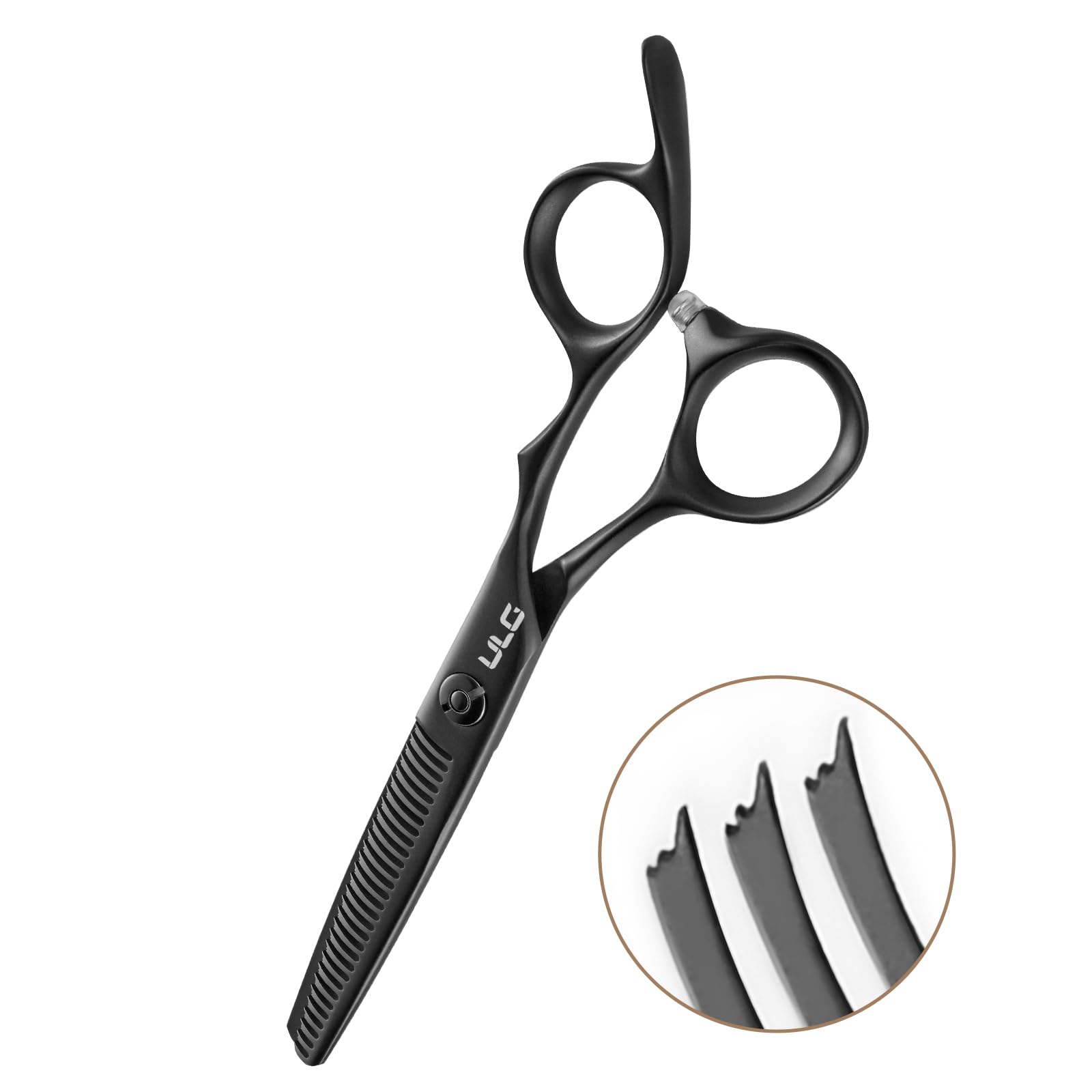 ULG shears staged in a salon kit promoting professional reliability and style