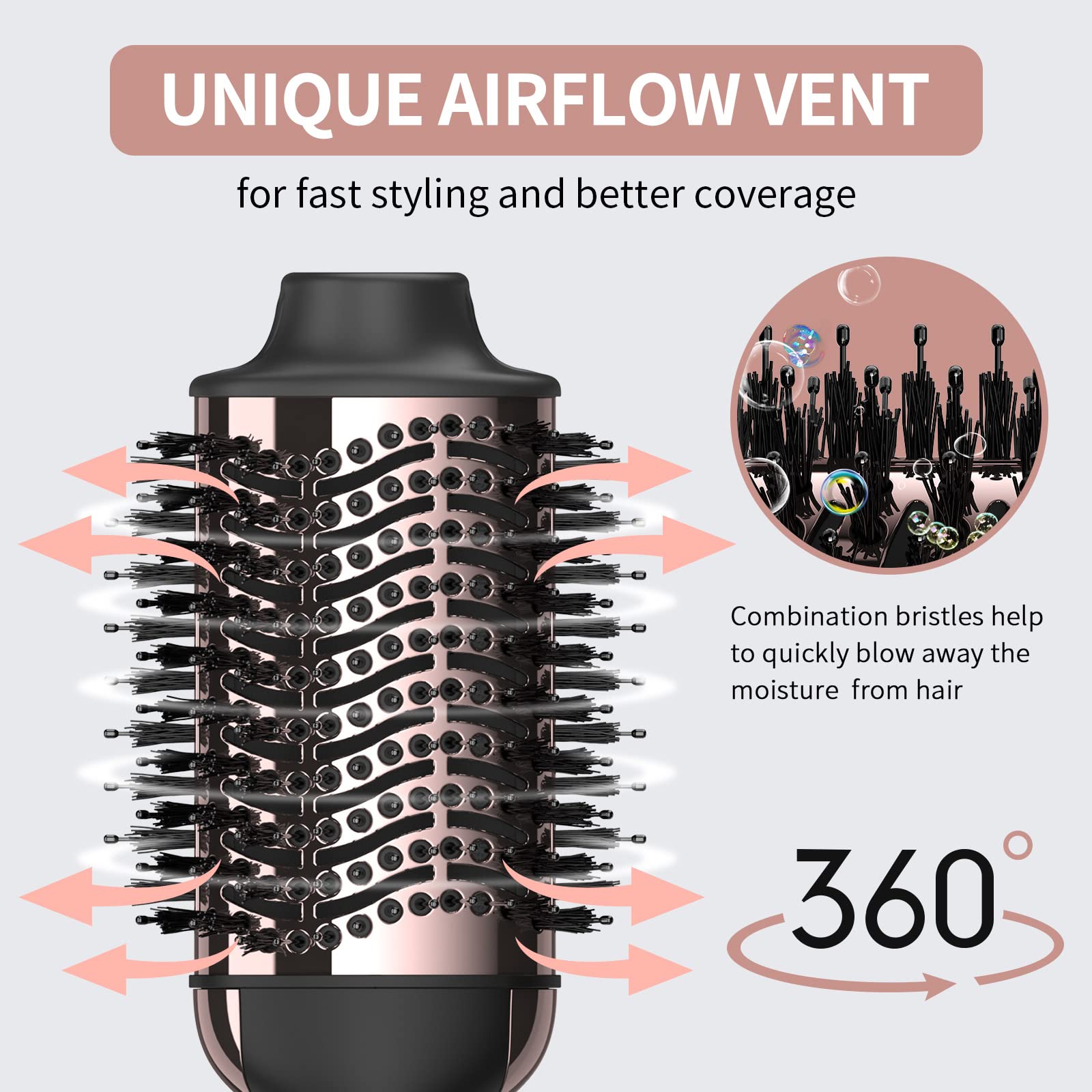 Umeely on vanity in lifestyle scene emphasizing at-home blowout efficiency