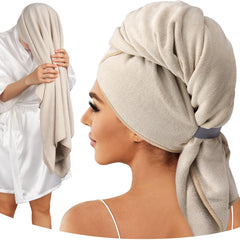 Umisleep front view of large microfiber towel showing size and shape benefits