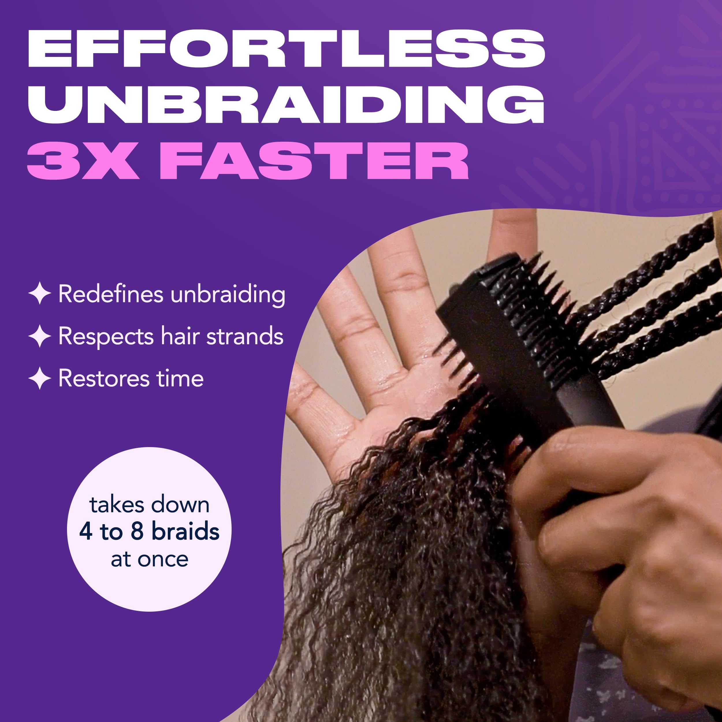 The Original UnBraider close-up of precision bristles reducing tangles and buildup