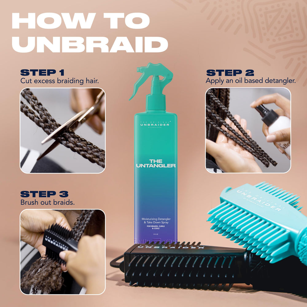 The Original UnBraider with detachable cornrow and parting hooks for precise sectioning