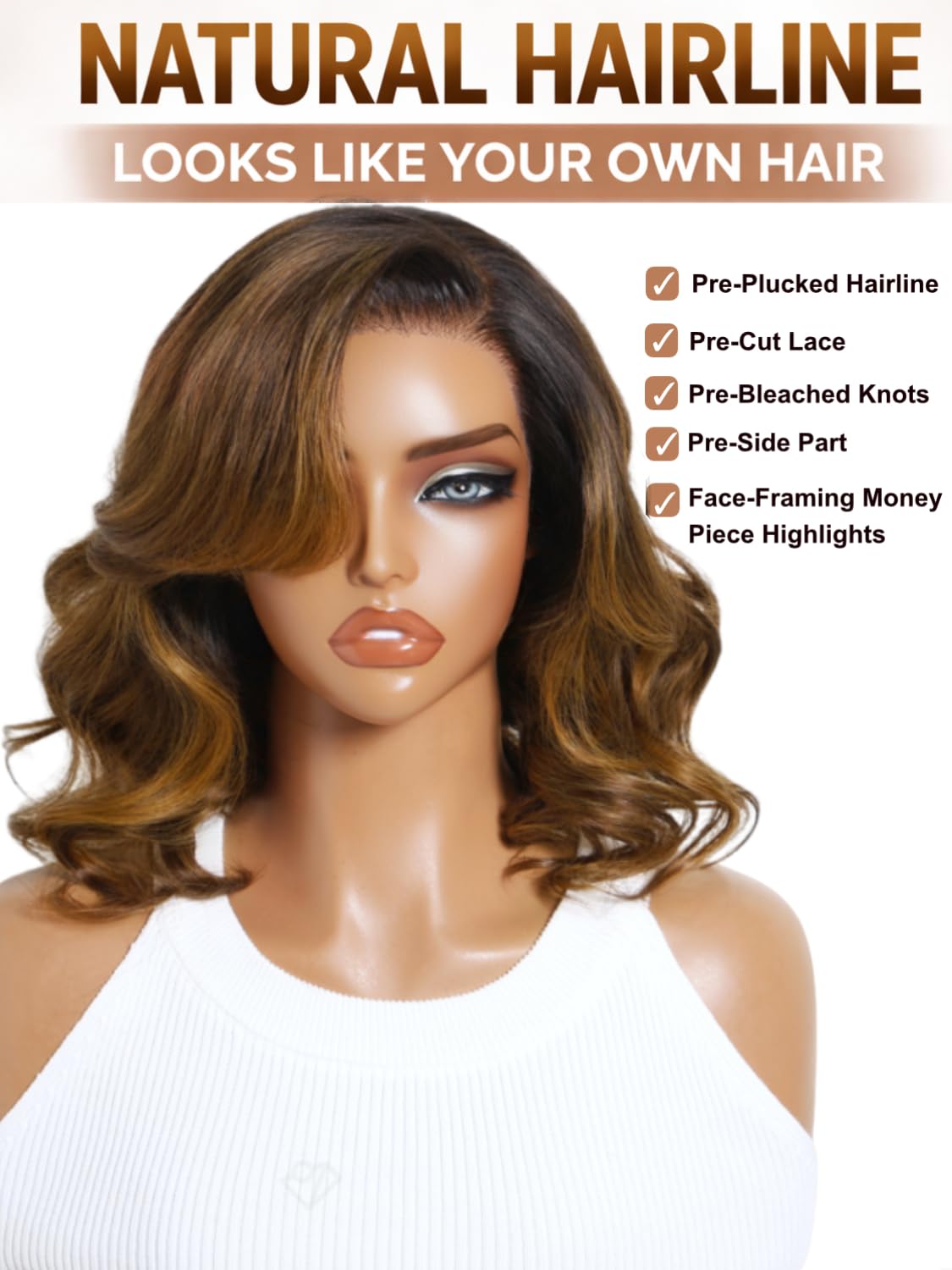 UNICE close-up of HD lace hairline showing realistic scalp appearance
