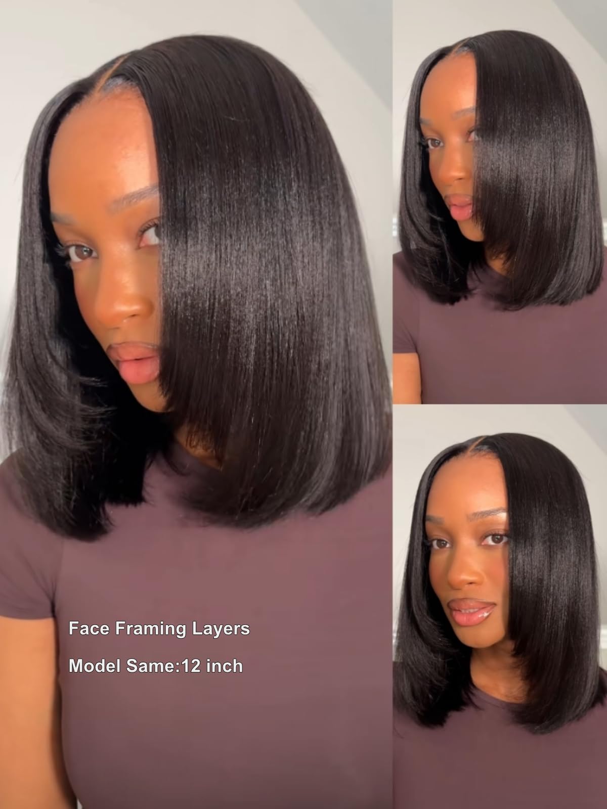 UNICE side profile showing layered cut movement and volume benefit