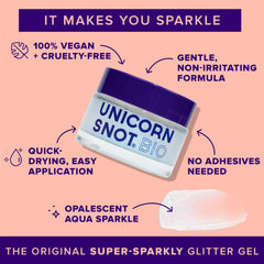 UNICORN SNOT close-up texture of Galaxy gel showing reflective glitter particles
