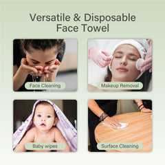 UNIFREE towel damp for makeup removal demonstrating gentle cleansing