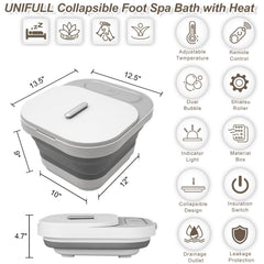 UNIFULL foot spa folded flat for storage, space-saving design benefit