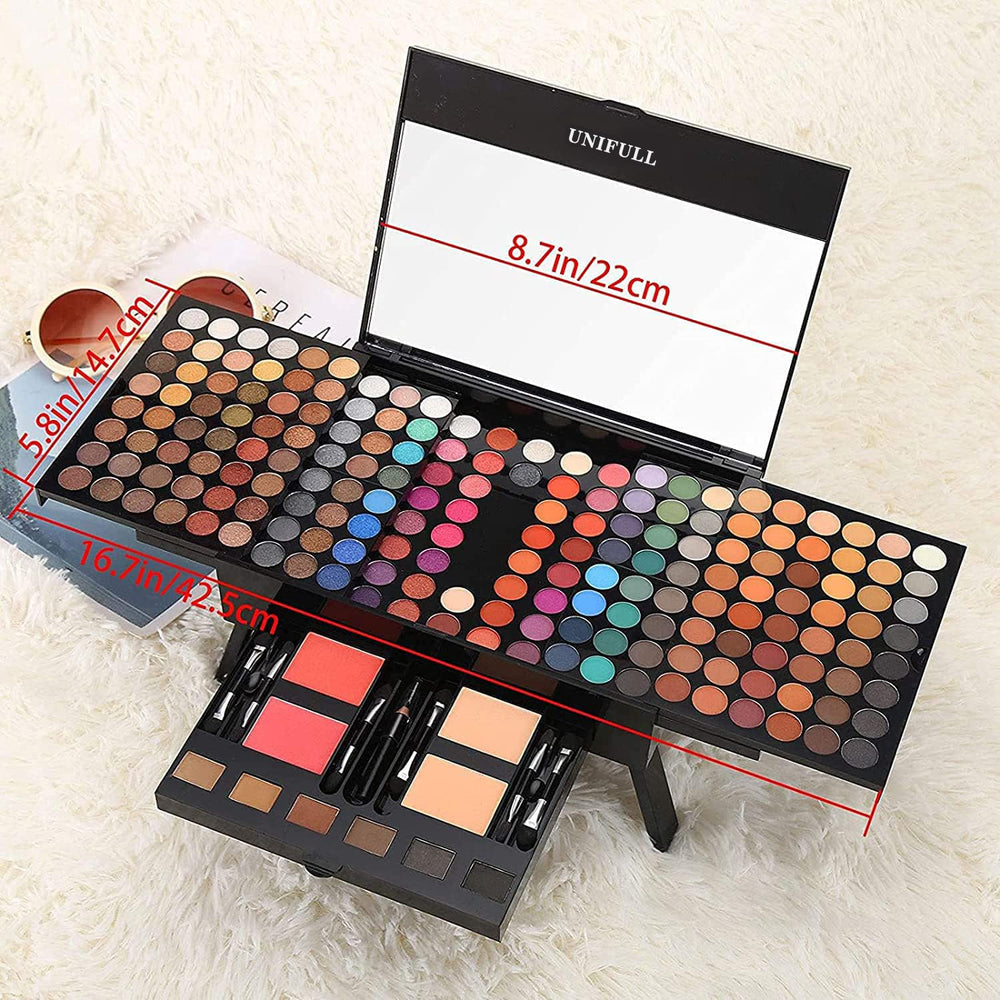 UNIFULL open palette revealing 190 colors and organized compartments benefit