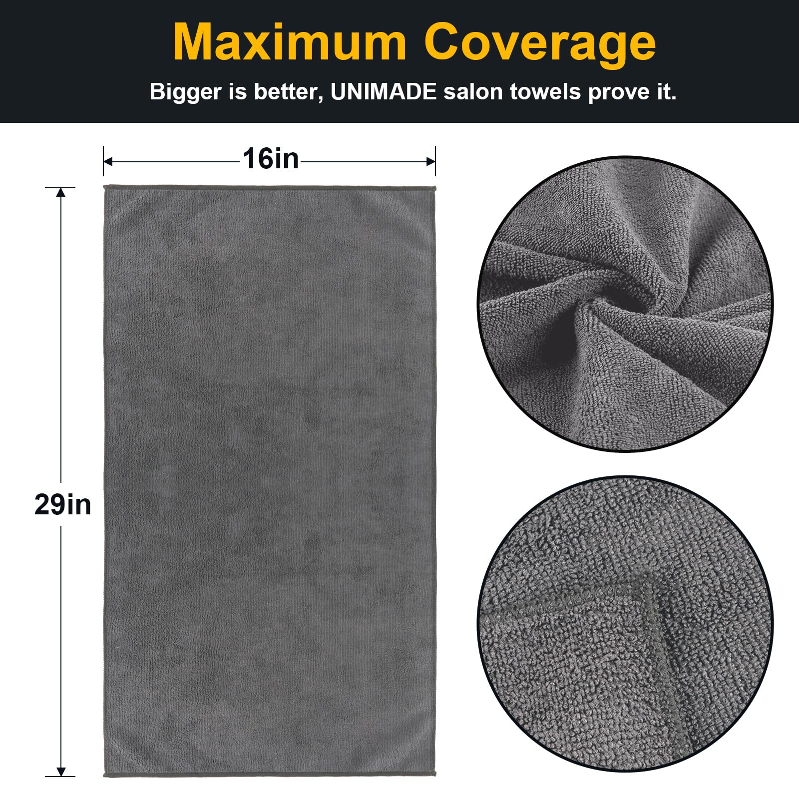 UNIMADE neatly folded towel stack displaying neat storage advantage