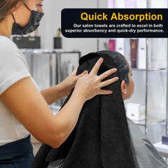 UNIMADE towel in use on client at salon showing comfort and professional appearance