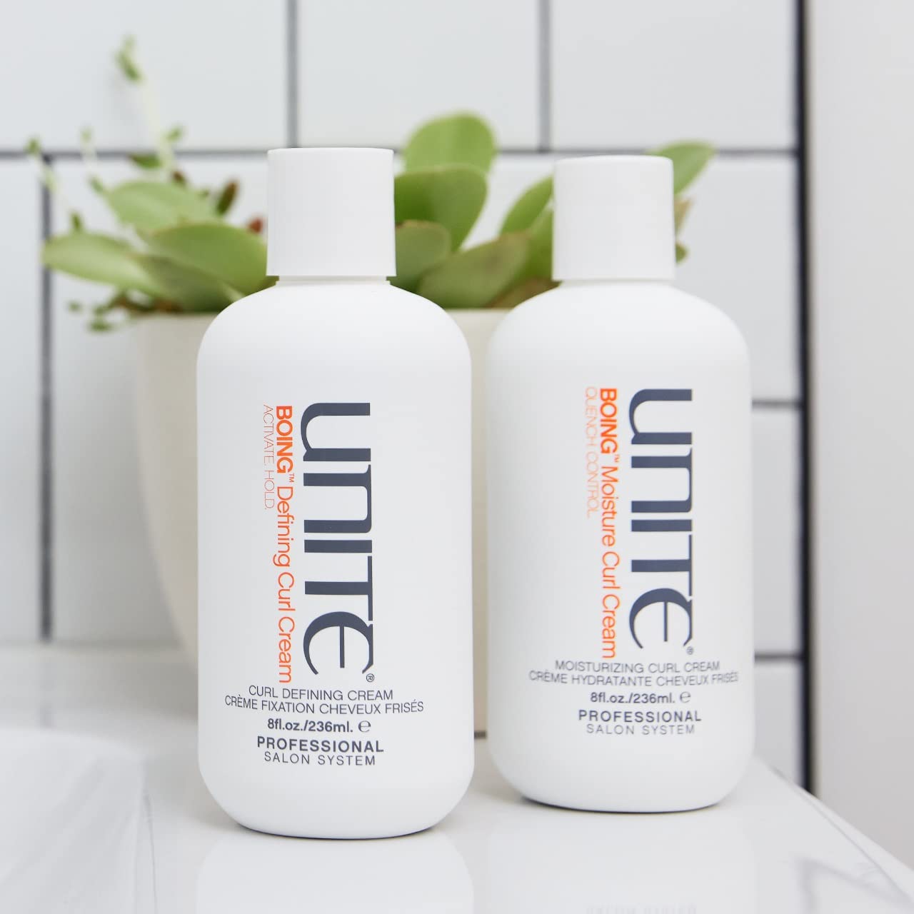 UNITE BOING bottle next to a ruler showing 8 fl oz size for accurate scale reference