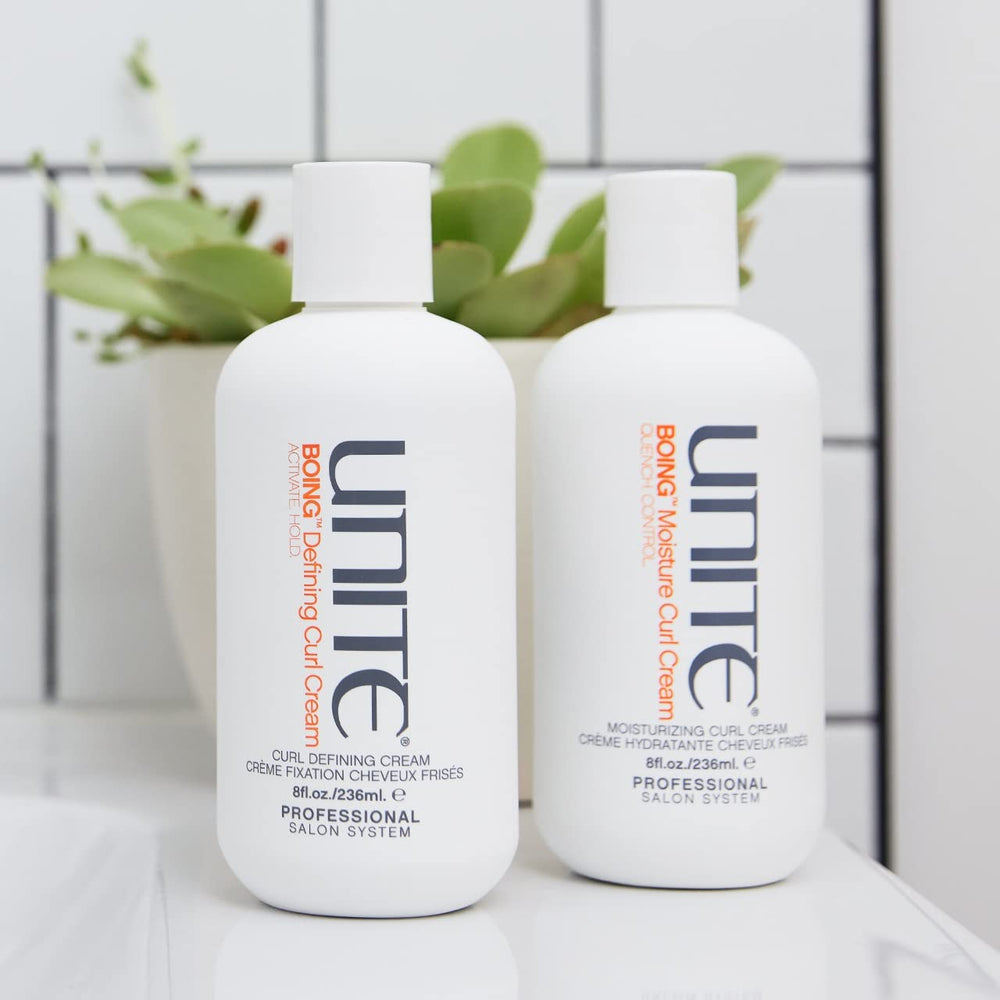 UNITE BOING bottle next to a ruler showing 8 fl oz size for accurate scale reference