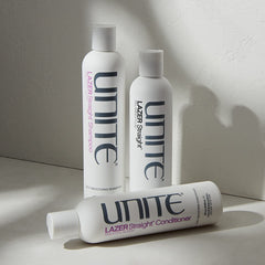 UNITE LAZER used in blowout scene demonstrating frizz control and sleek finish