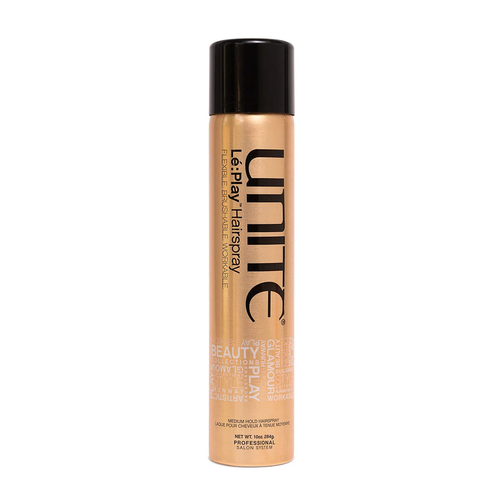 UNITE Lé:Play front packaging shows branding and 10 oz size for reliable hold