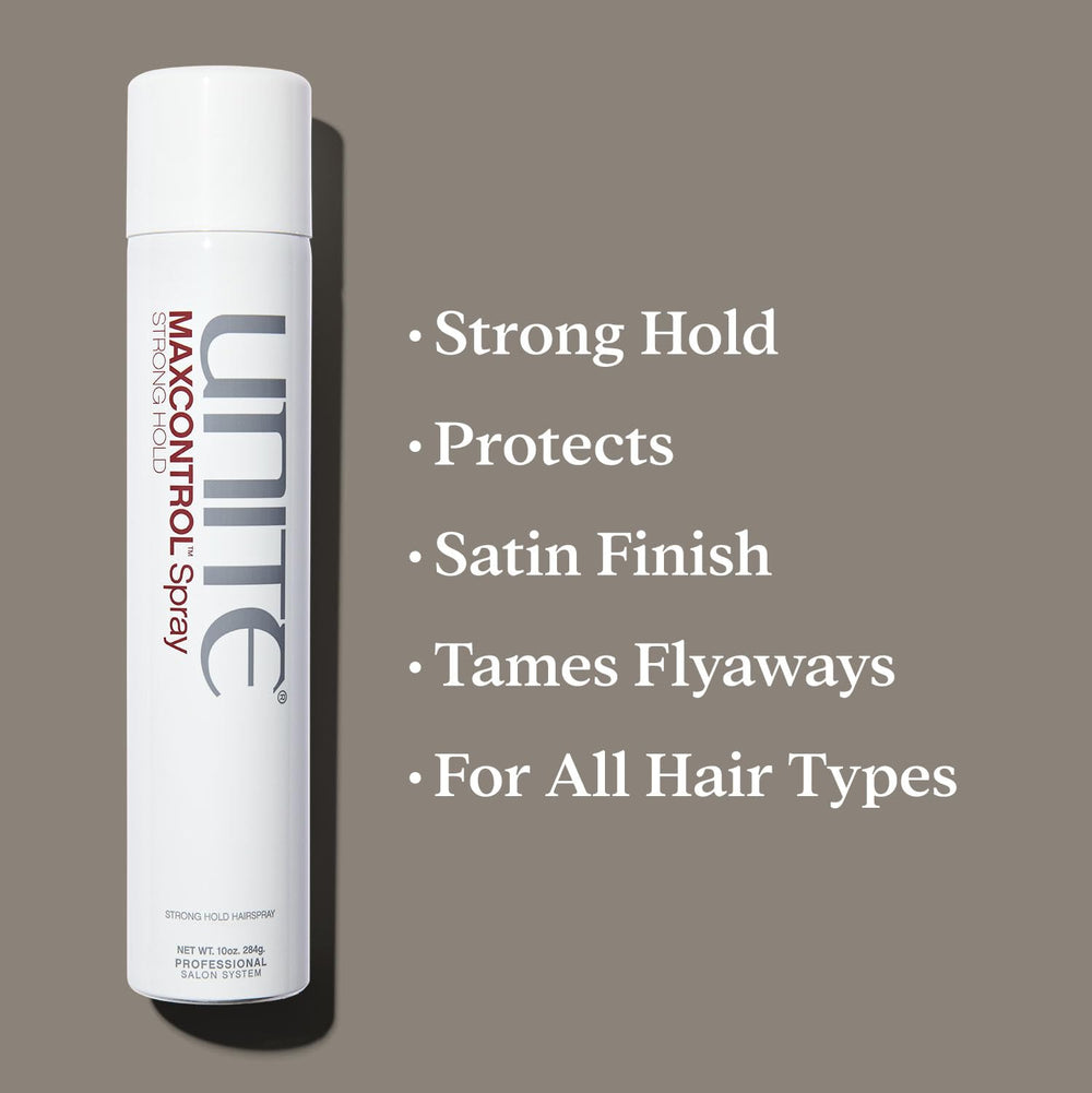 UNITE MAXCONTROL nozzle close-up highlighting precise spray control benefit